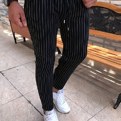Men's Striped Casual Pants - Medium Size