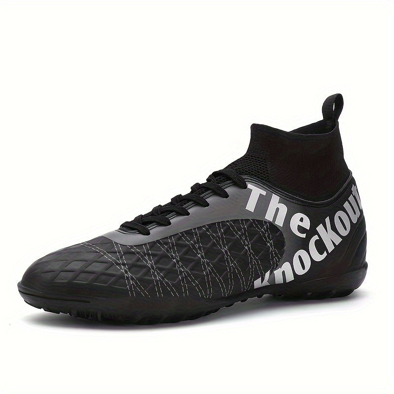 Boy's High Top TF Soccer Cleats Anti skid Breathable Football Bo