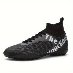 Boy's High Top TF Soccer Cleats Anti skid Breathable Football Bo