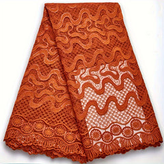 1pc African Lace Fabric French Mesh Milk Silk Tulle Sequins Fabric 4.57m