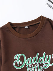 Kids Boys Letter Daddy's Little Boy Long Sleeve Sweatshirt
