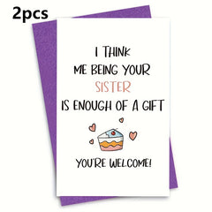 Funny Birthday Card From Sister Humorous Greeting Sister Card