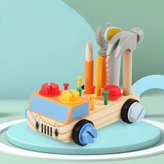 Montessori Wooden Tool Car Toy Set for Toddlers