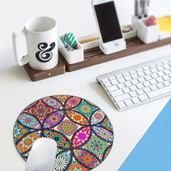 Cartoon Round Mouse Pad Desk Pad for Women Non-slip Rubber Office