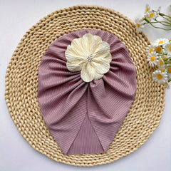 Soft Elastic Flower Baby Hat For Girl