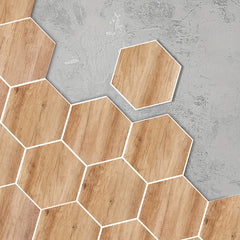 11pcs Wood Grain Self Adhesive Hexagonal Floor Stickers Waterproof
