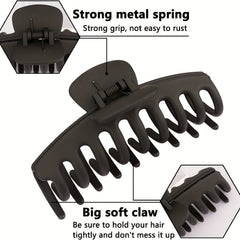8pcs Large Hair Claw For Women Frosted Shark Claw Non-slip Clip Hair Accessories