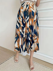 Spring & Summer High Waist Swing Skirt All-over Print