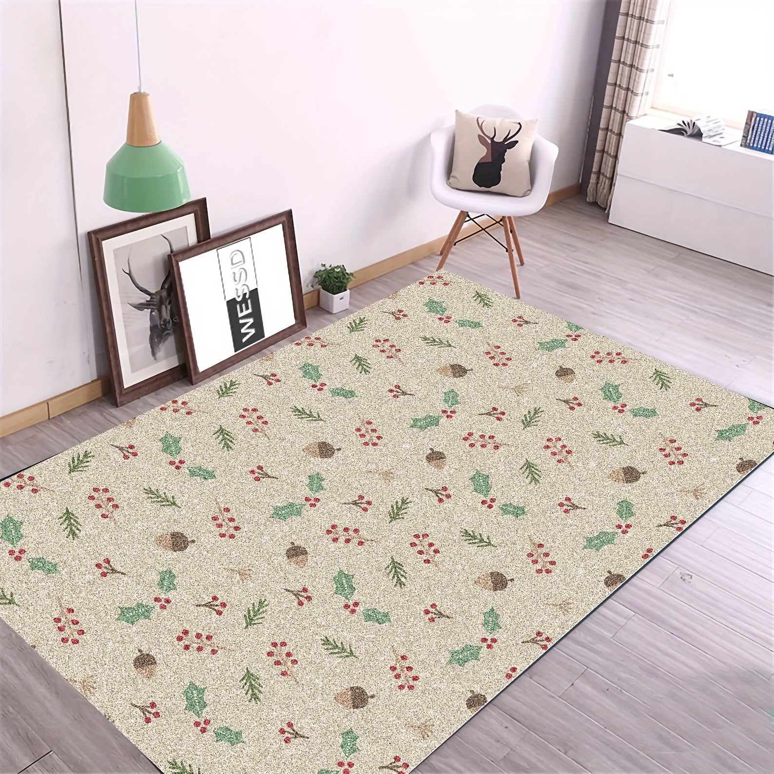 Christmas Tree Kitchen Rug Washable Christmas Door Mat Living Room Carpet