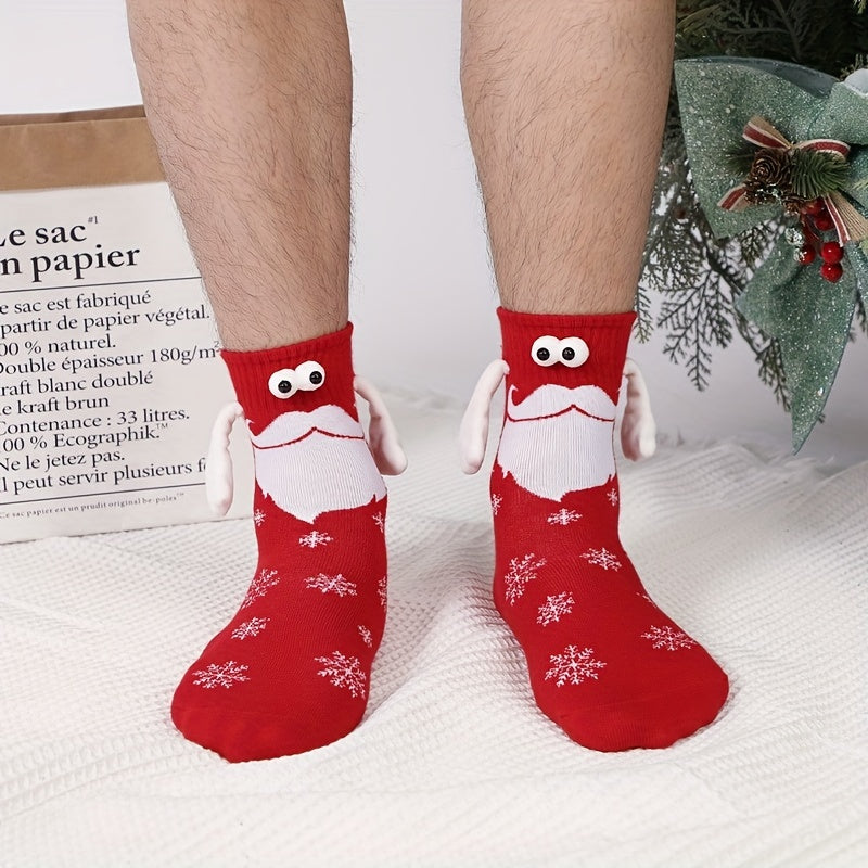 Christmas Hand In Hand Socks - 1 Pair, 4 Pairs, Magnetic, Big Eye Socks