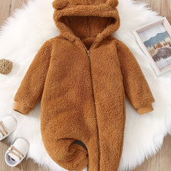 Baby Bear Hooded Jumpsuit Onesie Romper for Fall Winter