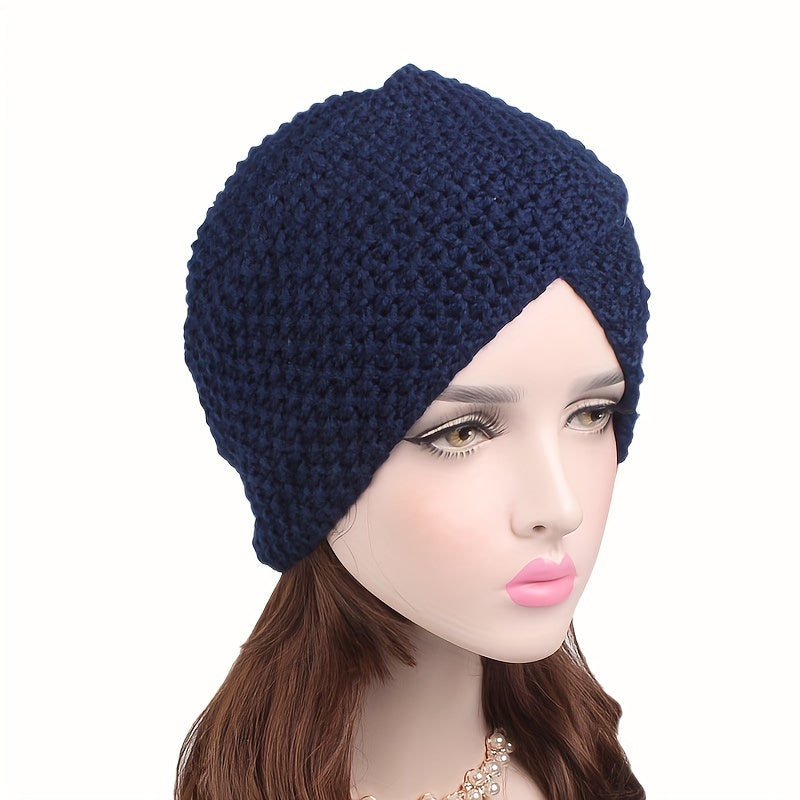 Vintage Knitted Beanie Warm Hat for Women