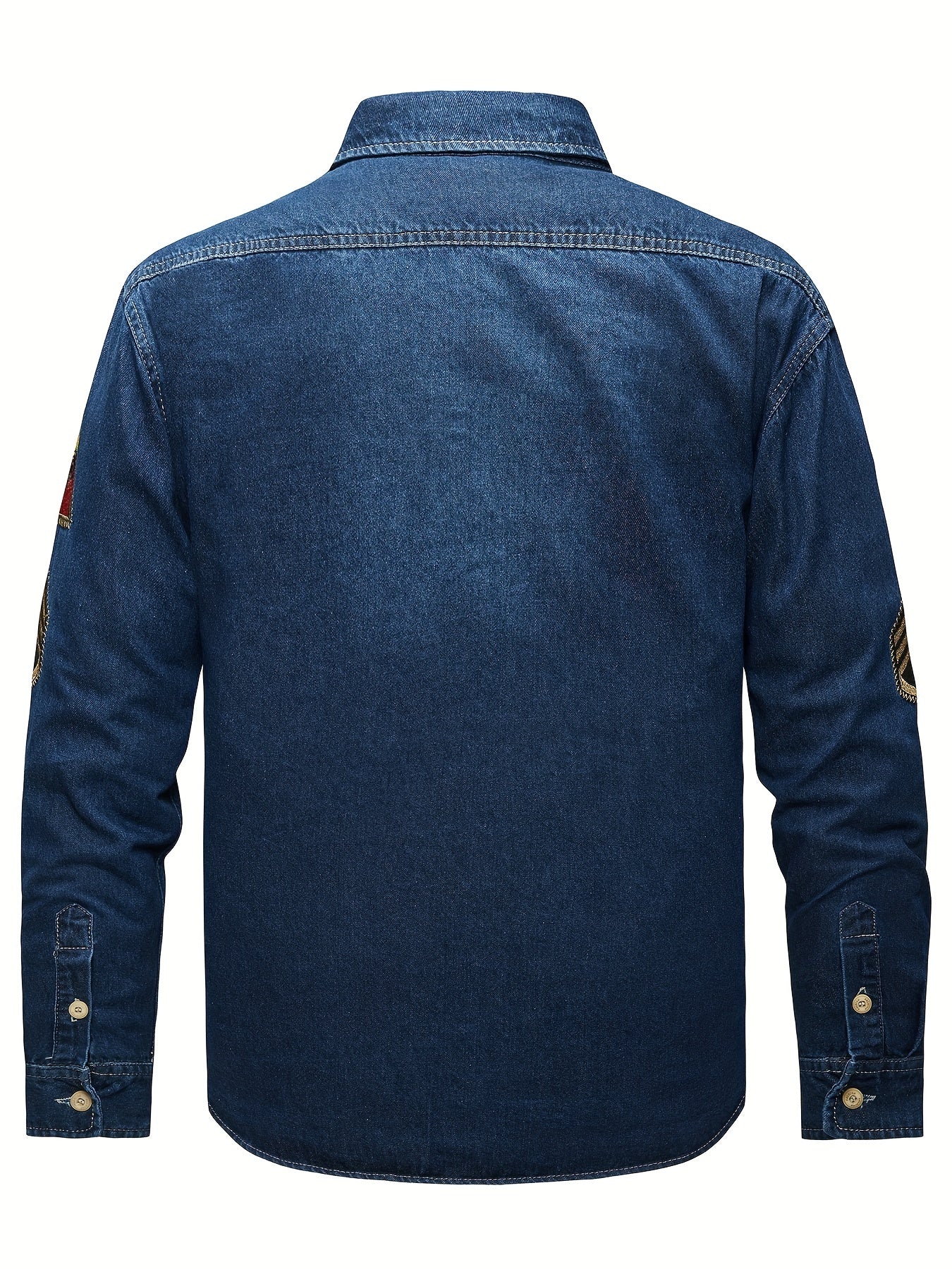 Men's Denim Shirt Chest Pockets Soft Casual Shirt
