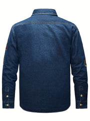Men's Denim Shirt Chest Pockets Soft Casual Shirt