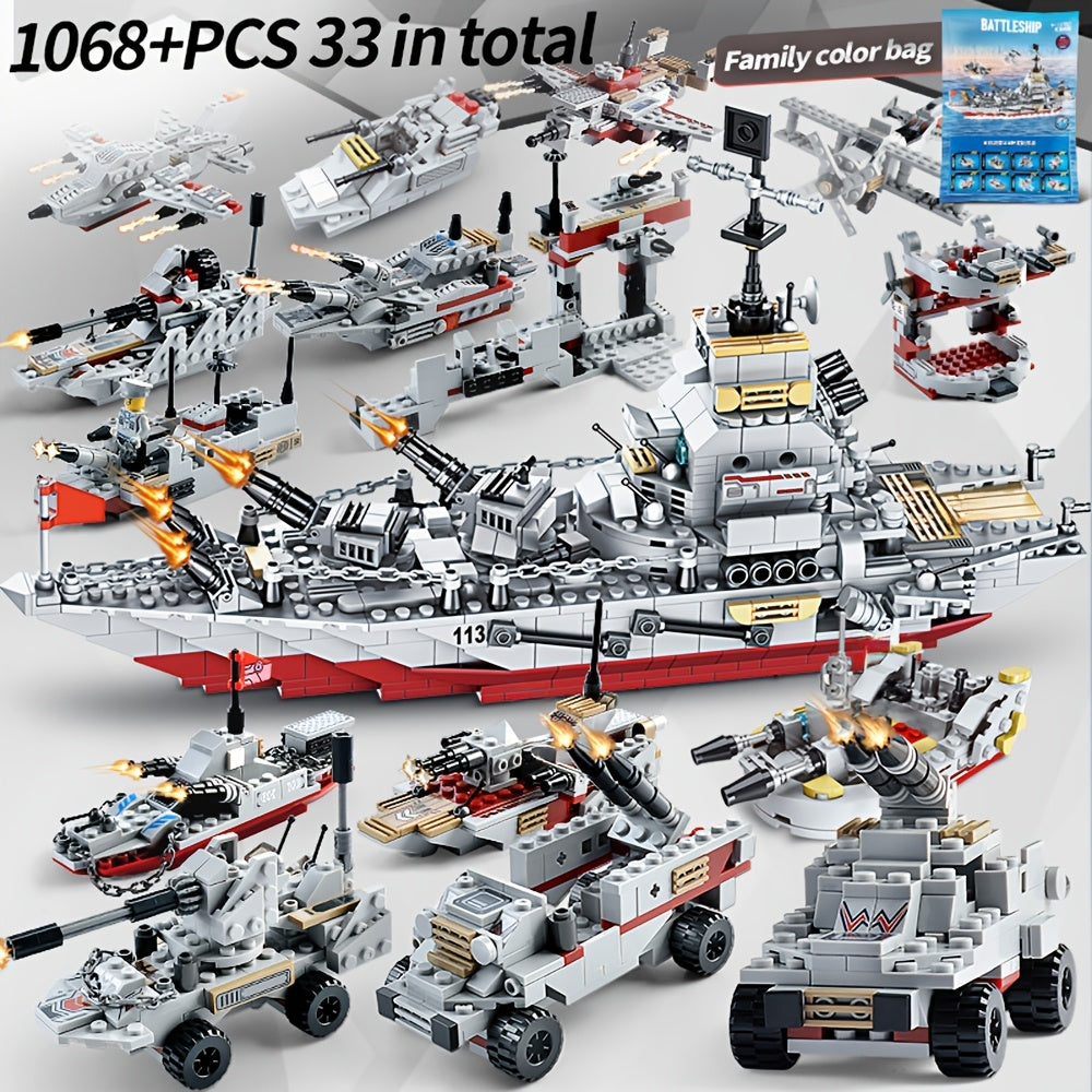 BRICZPLAY Military Aircraft Carrier Battleships and Warplane