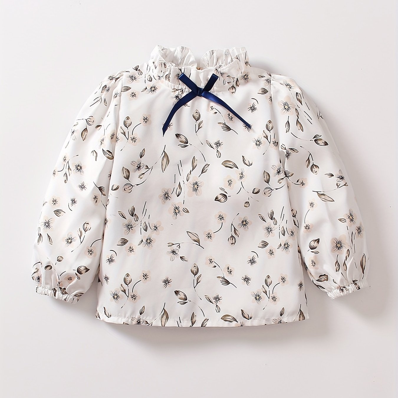 Girls Ruffle Collar Flowers Print Shirt Tops for 1-8 Years