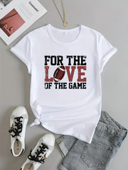 Love Football Graphic Sports T shirt Women