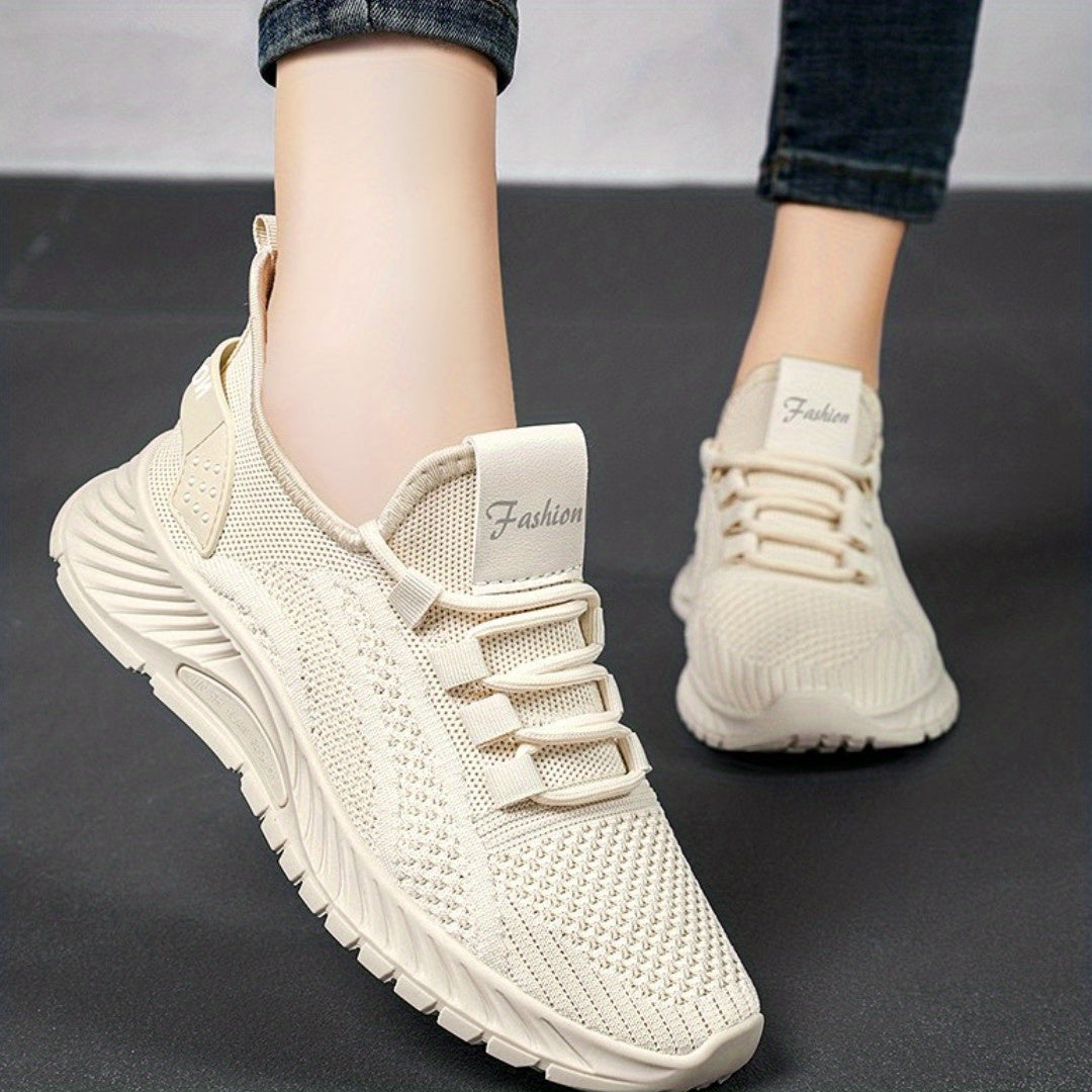 Women's Knit Sneakers Casual Lace Up Outdoor Shoes