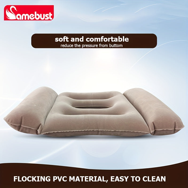 Inflatable Seat Cushion Flocking PVC Air Cushion for Home, Office & Car