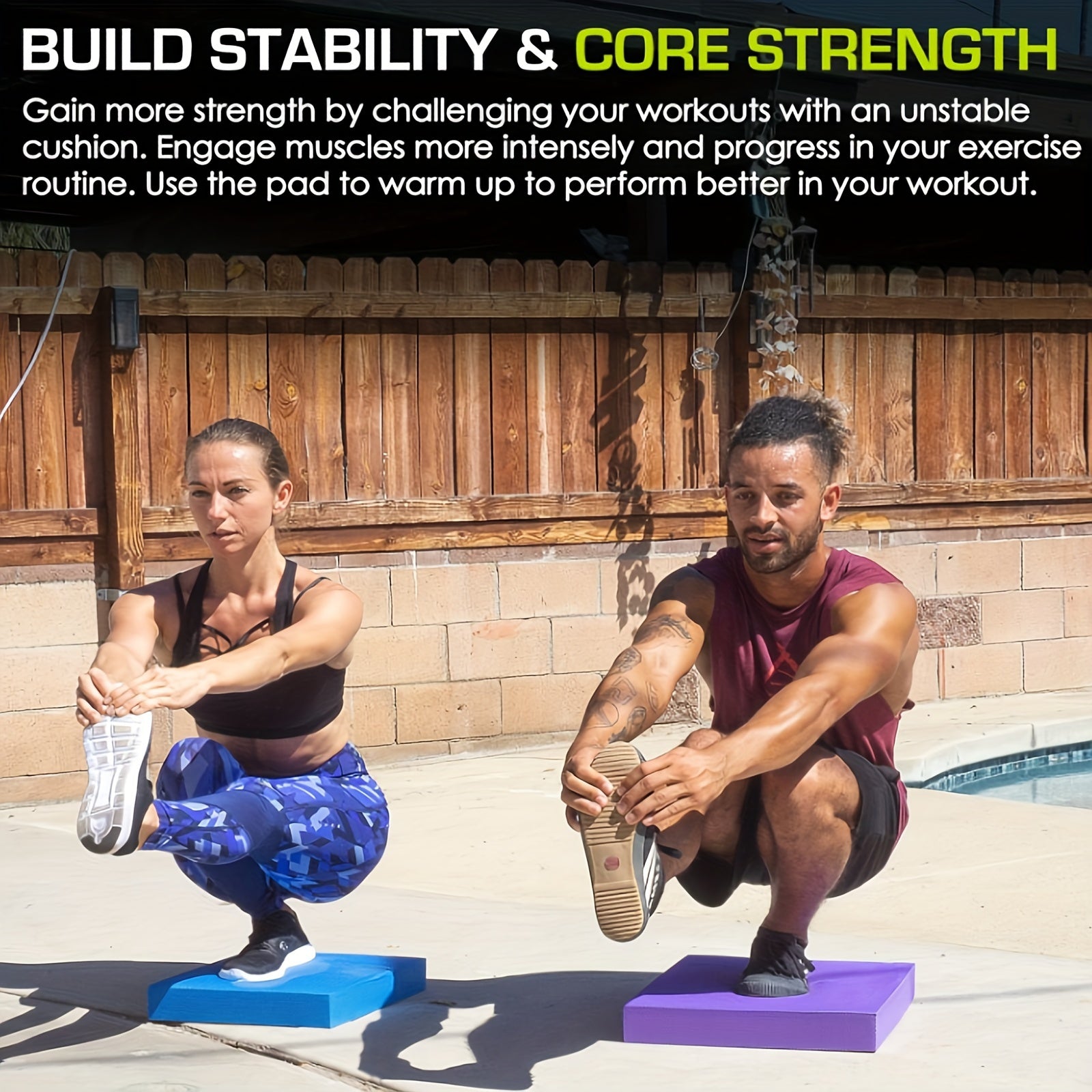Balance Pad for Knee & Elbow Support - Non-Slip TPE Fitness Kneeling Pad