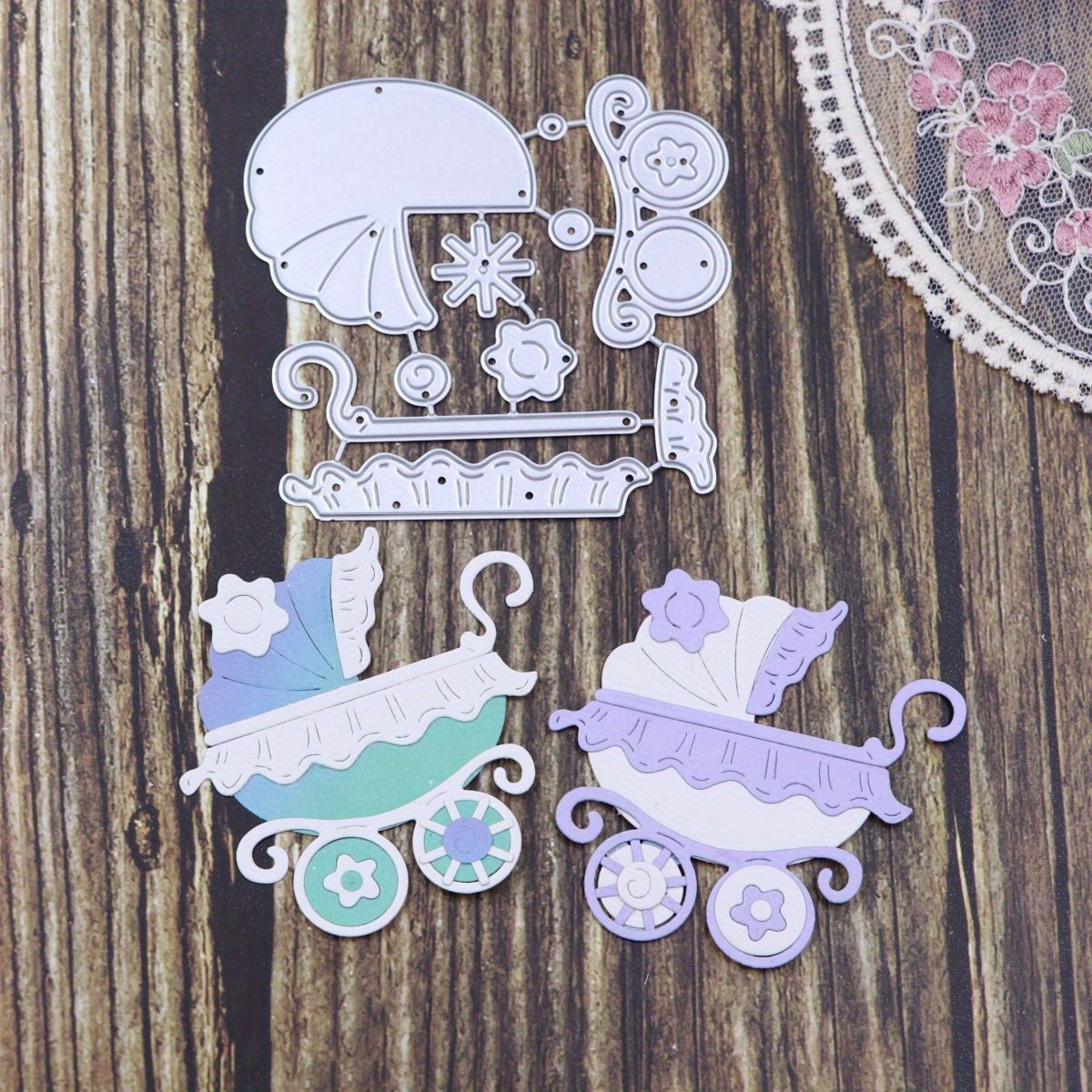 1pc Infant Stroller Metal Cutting Mold DIY Scrapbooking Craft Embossing Tools
