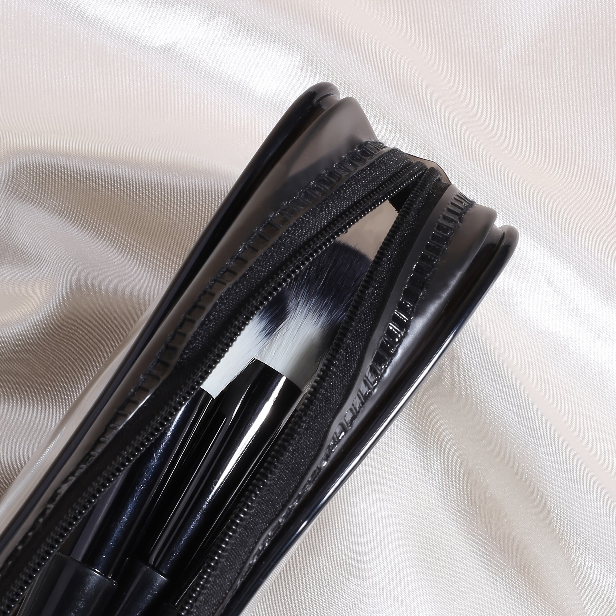 Clear PVC Makeup Pouch with Zipper for Brushes & Cosmetics