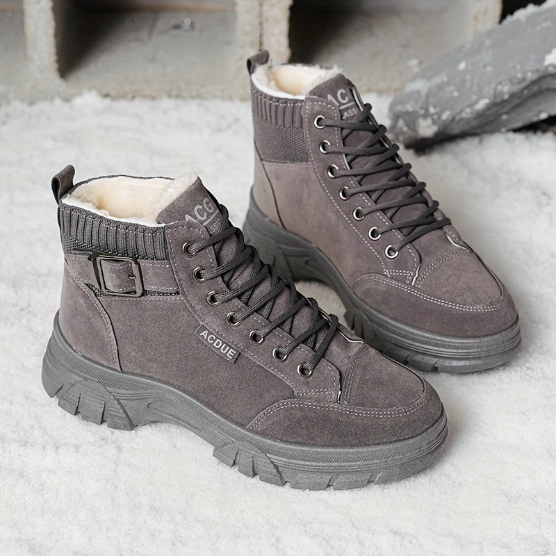 Women's Fleece Lined Winter Snow Boots Non Slip Thermal Platform Sneakers