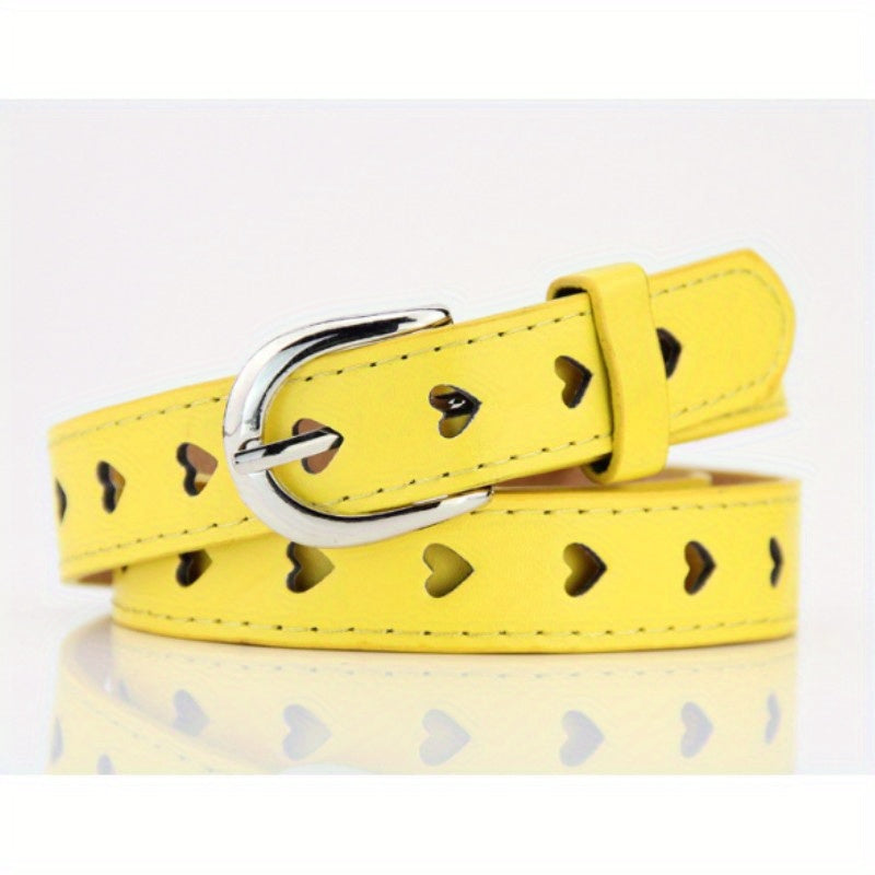 Heart Hollow Out PU Belt Candy Jeans Pants Belt Dress Girdle