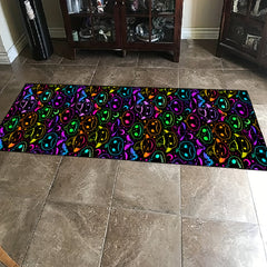 Spooky Halloween Skull Pattern Carpet Antifouling Anti Slip Washable