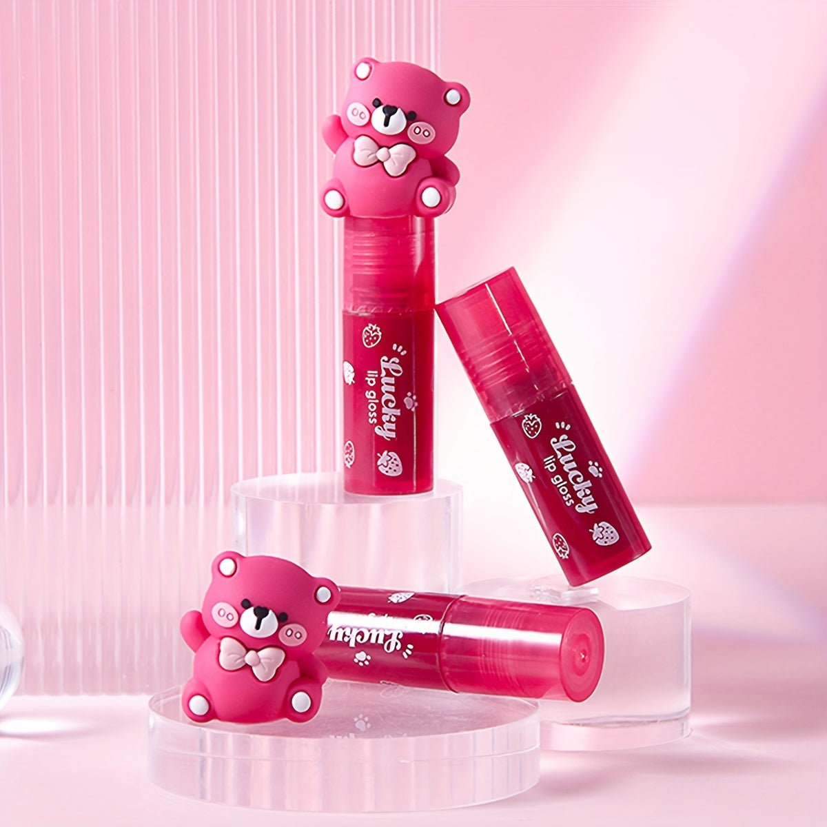 Water Mirror Lip Glaze Little Pink Bear Moisturizing Lip Gloss