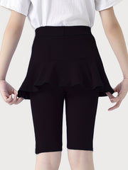 Girls Bike Shorts With Mini Skirt Dance Shorts
