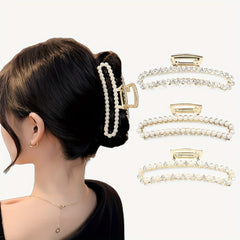 3pcs Pearl Rhinestone Claw Clips Hair Accessories for Girls