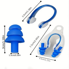 Silicone Earplugs Nose Clips Set for Swimming Diving