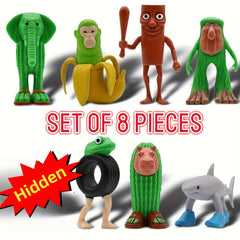 8pcs Italian Brainrot Plastic Toy Figures Desktop Ornaments