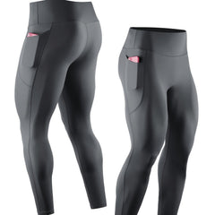 Men's Breathable Compression Leggings with Pocket for Outdoor Training