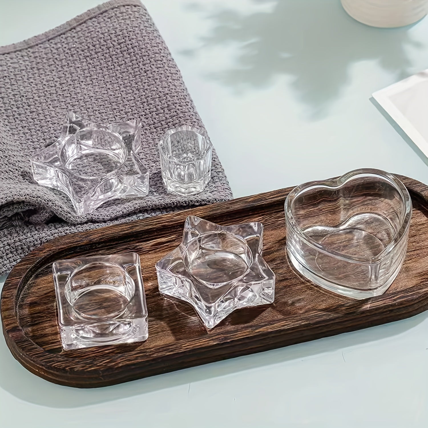 Transparent Glass Candle Holder, Various Shapes