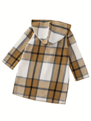 Plaid Hoodie Jacket Varsity Cardigan for Kids