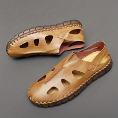 Men's Vintage Cut Out Slip On Sandals Breathable Outdoor Walking Shoes