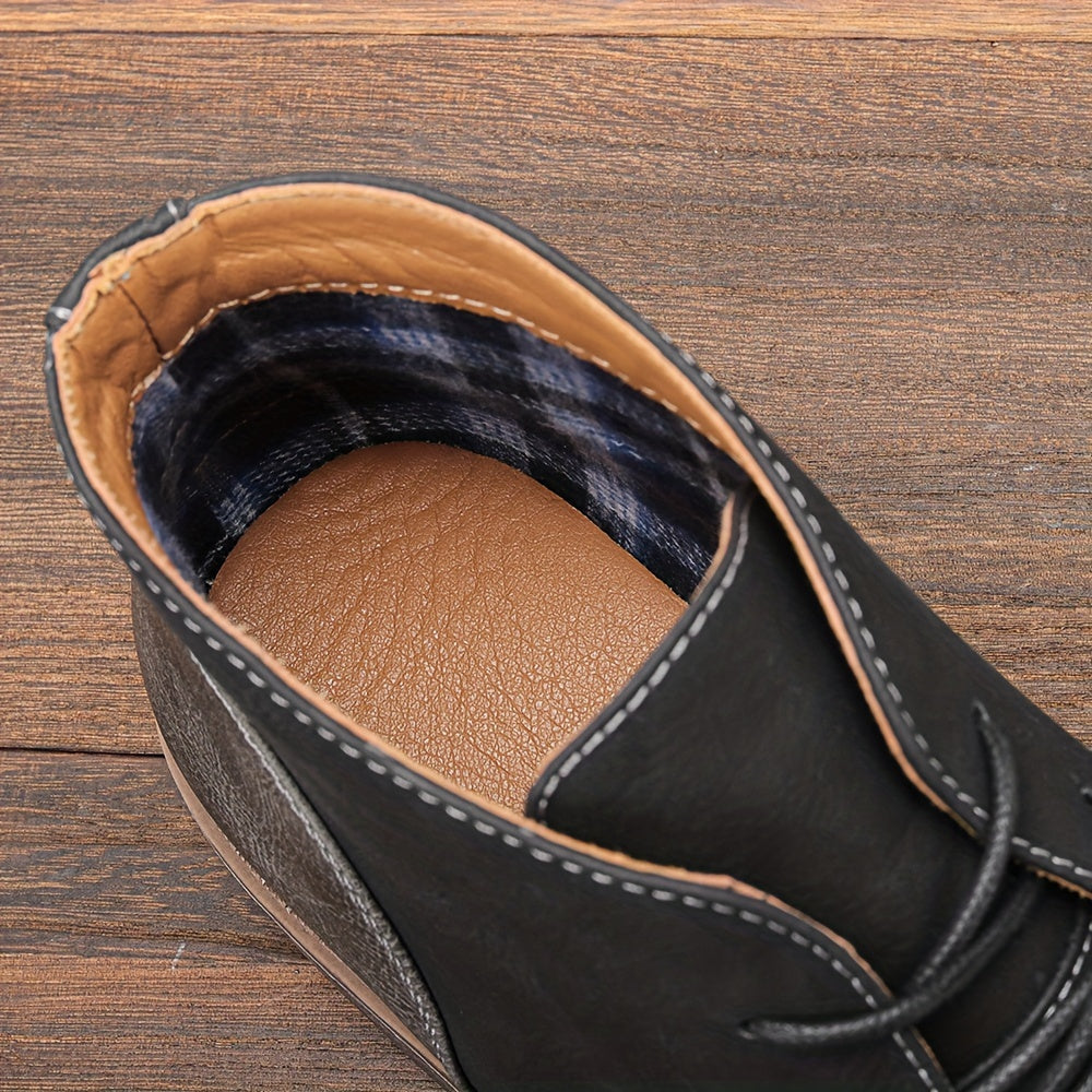 Men's Retro Ankle Desert Boots Wear-resistant Non-Slip Lace-up Boots