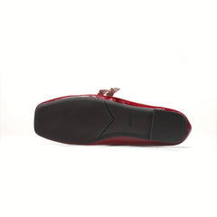 Women's Square Toe Double Buckle Mary Jane Shoes