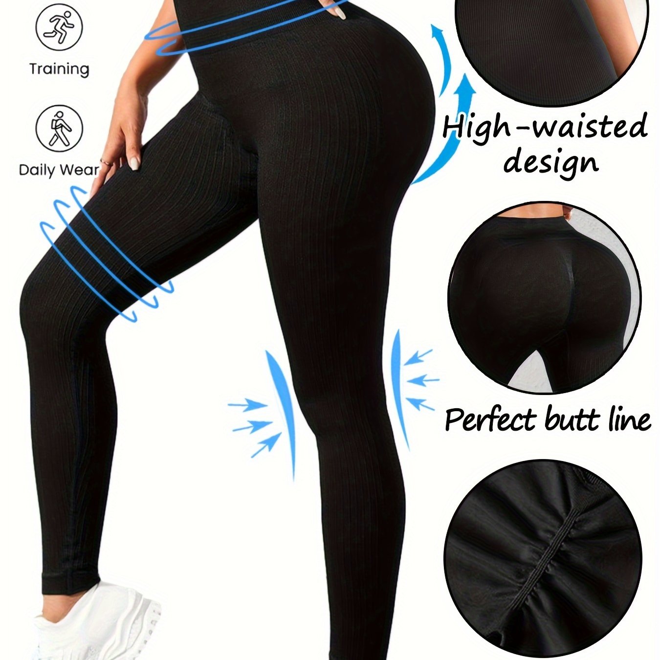 Solid Yoga Pants Stretch Running Leggings Women's Activewear