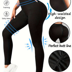 Solid Yoga Pants Stretch Running Leggings Women's Activewear
