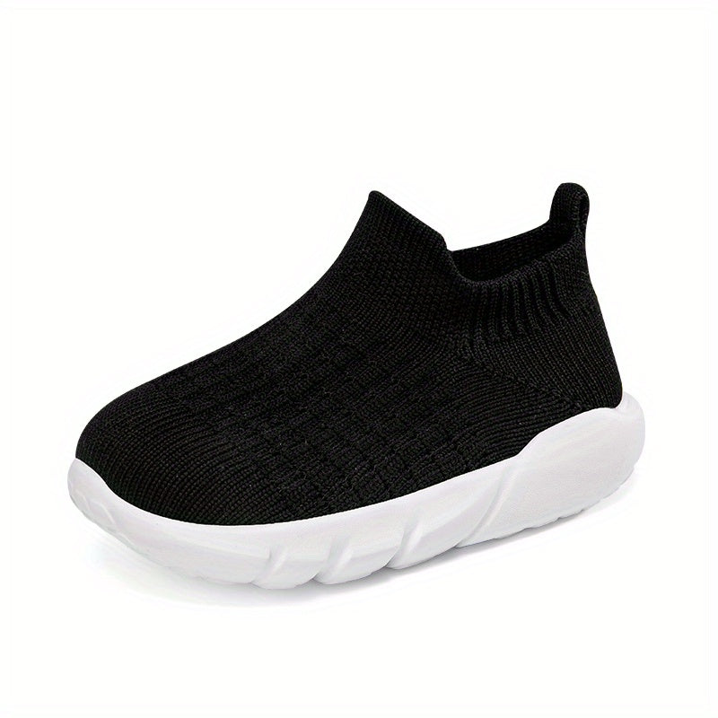 Kids Boys Solid Running Shoes Breathable Anti Skid Slip On Shoes