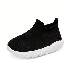 Kids Boys Solid Running Shoes Breathable Anti Skid Slip On Shoes