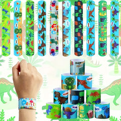 12pcs Dinosaur Snap Rings for Parties - Holiday Dinosaur Bands