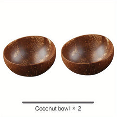 6pcs Coconut Bowl And Spoon Set - Natural Coconut Shell Bowl Food Container