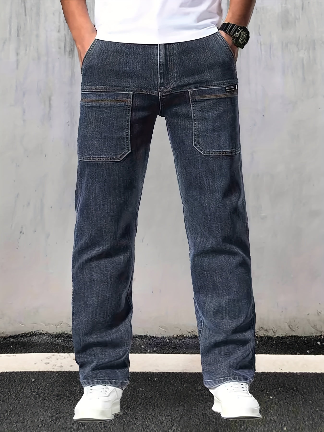 Men's Straight Leg Jeans Casual Street Style Denim Pants