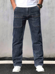 Men's Straight Leg Jeans Casual Street Style Denim Pants