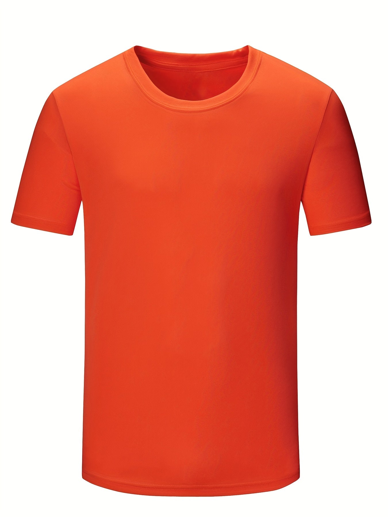Solid Crew Neck Short Sleeve T shirts Quick Drying Moisture Wicking Breathable