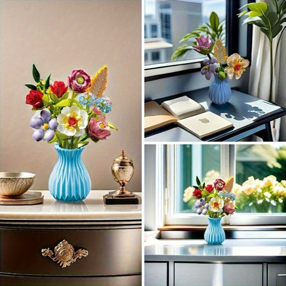 Botanical Collection DIY Flower Construction Set in Vase, 724pcs